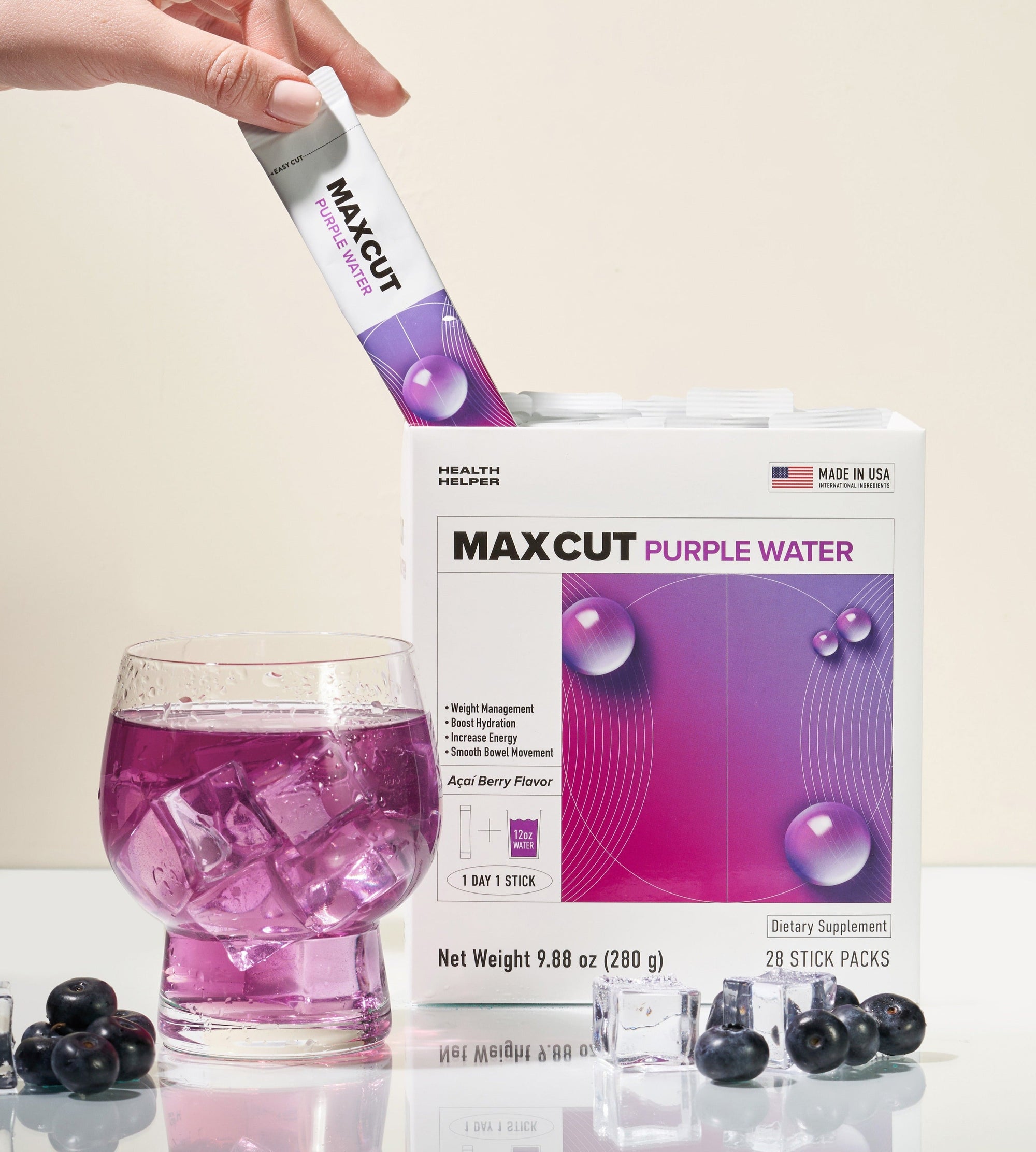 MaxCut Purple Water (28 Sachets) by Health Helper